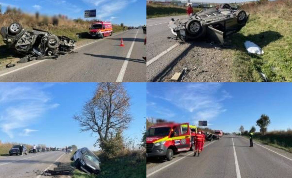  FOTO – Un Audi cu numere de Iaşi, implicat într-un accident mortal pe europeană, între Pătrăuţi şi Dărmăneşti