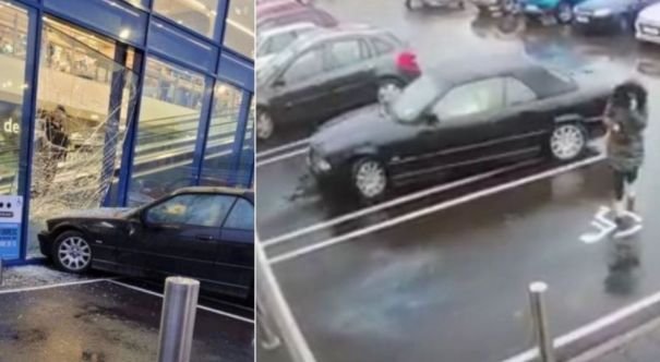  O şoferiţă a intrat cu BMW-ul într-un magazin. A parcat pe un loc destinat persoanelor cu dizabilități