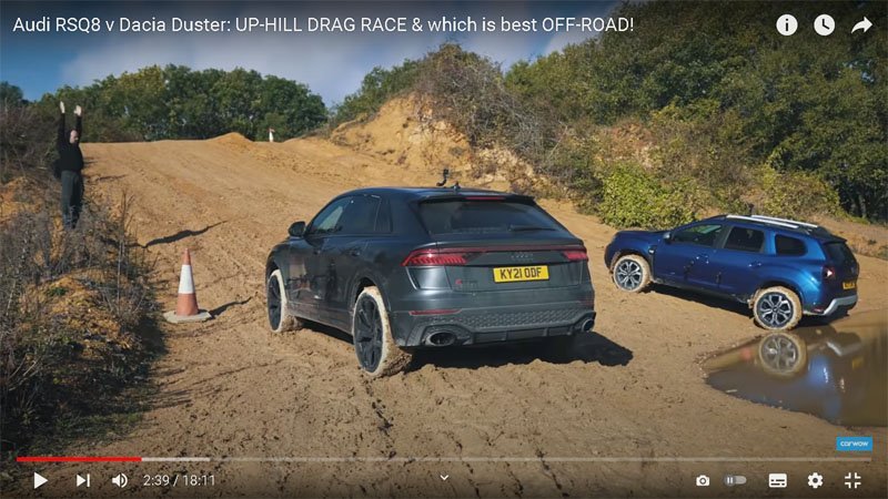  Dacia Duster se bate cu Audi RS Q8 – VIDEO