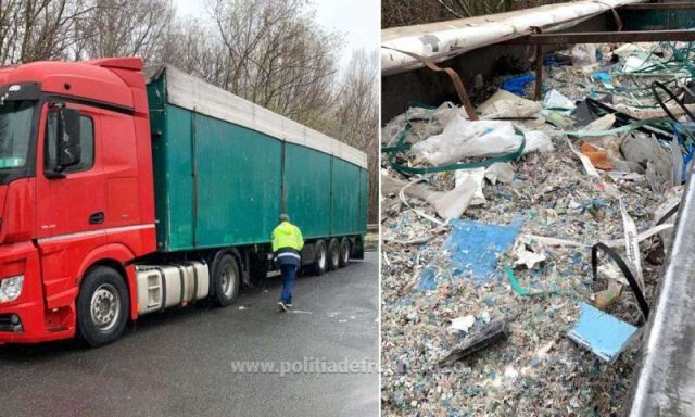  Două camioane care transportau peste 40 de tone de gunoaie, oprite de poliţiştii de frontieră