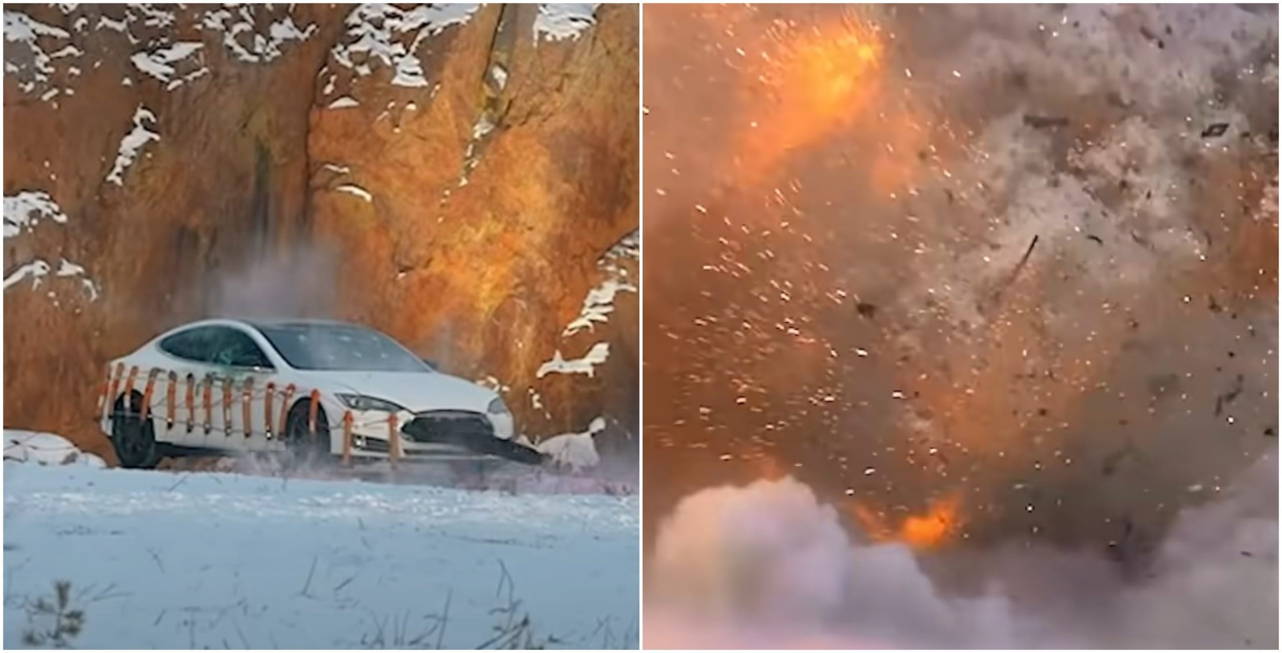  VIDEO: Proprietarul unei Tesla și-a aruncat mașina în aer, cu 30 de kg de dinamită. Ce l-a enervat atât de tare pe bărbat
