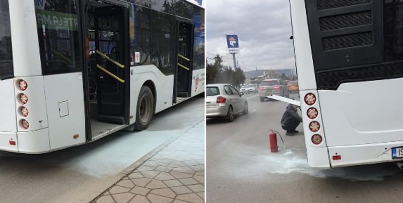  A luat foc un autobuz în Iași. Șoferul a invocat defecțiuni tehnice