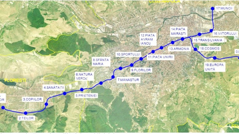  Metroul din Cluj-Napoca va avea 19 stații pe 21 de km. Când va fi gata?