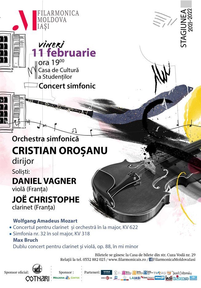 Concert simfonic sub bagheta dirijorului Cristian Oroșanu la Filarmonica din Iași