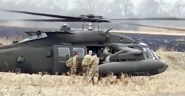  VIDEO: Un elicopter Blackhawk al armatei americane a aterizat pe un câmp, în zona Siret