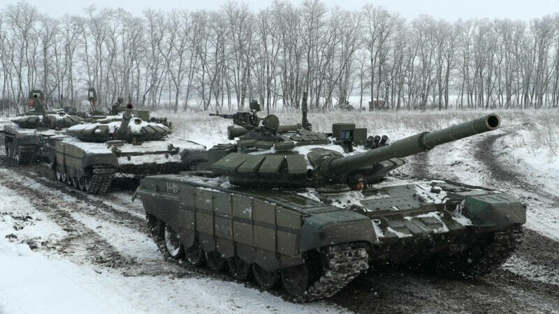  VIDEO:  Momentul în care tancurile rusești intră în regiunile separatiste din estul Ucrainei