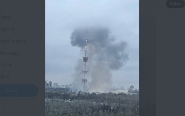  Turnul televiziunii din Kiev, bombardat de forţe ruse
