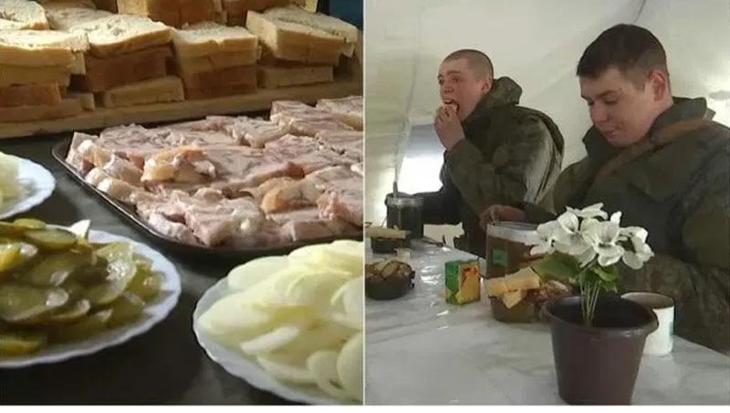  VIDEO: Propaganda rusească: militarii, prezentați cu burta plină, făcând fericiți pâine, corturi încălzite