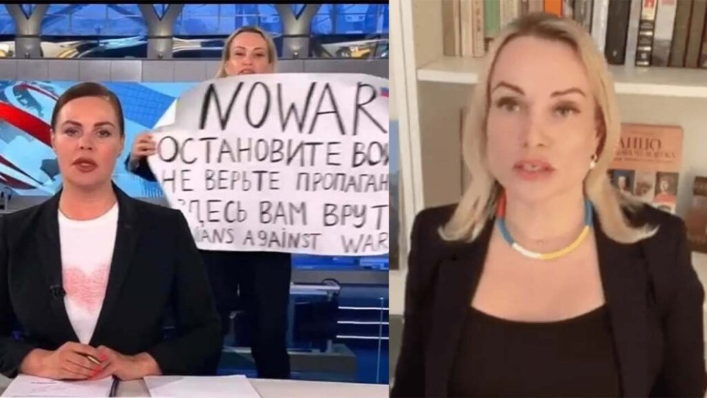  Marina Ovsiannikova, suspectată că a protestat împotriva invaziei Ucrainei cu voie de la regimul Putin