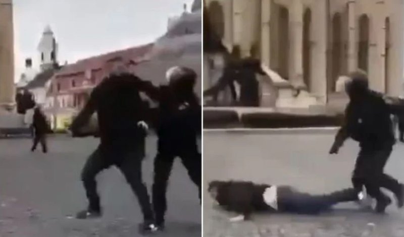  VIDEO Imagini violente de la U Cluj – Steaua: un suporter, făcut KO de croșeul unui jandarm
