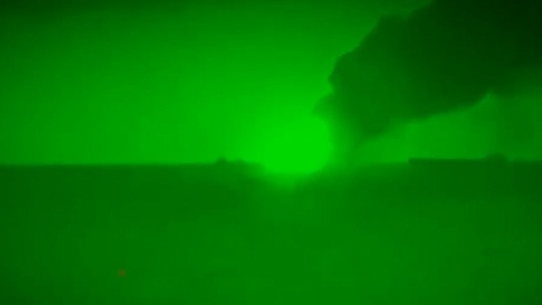  VIDEO: Primele imagini după ce a fost atacată nava amiral Moskva. Arde ca o torță