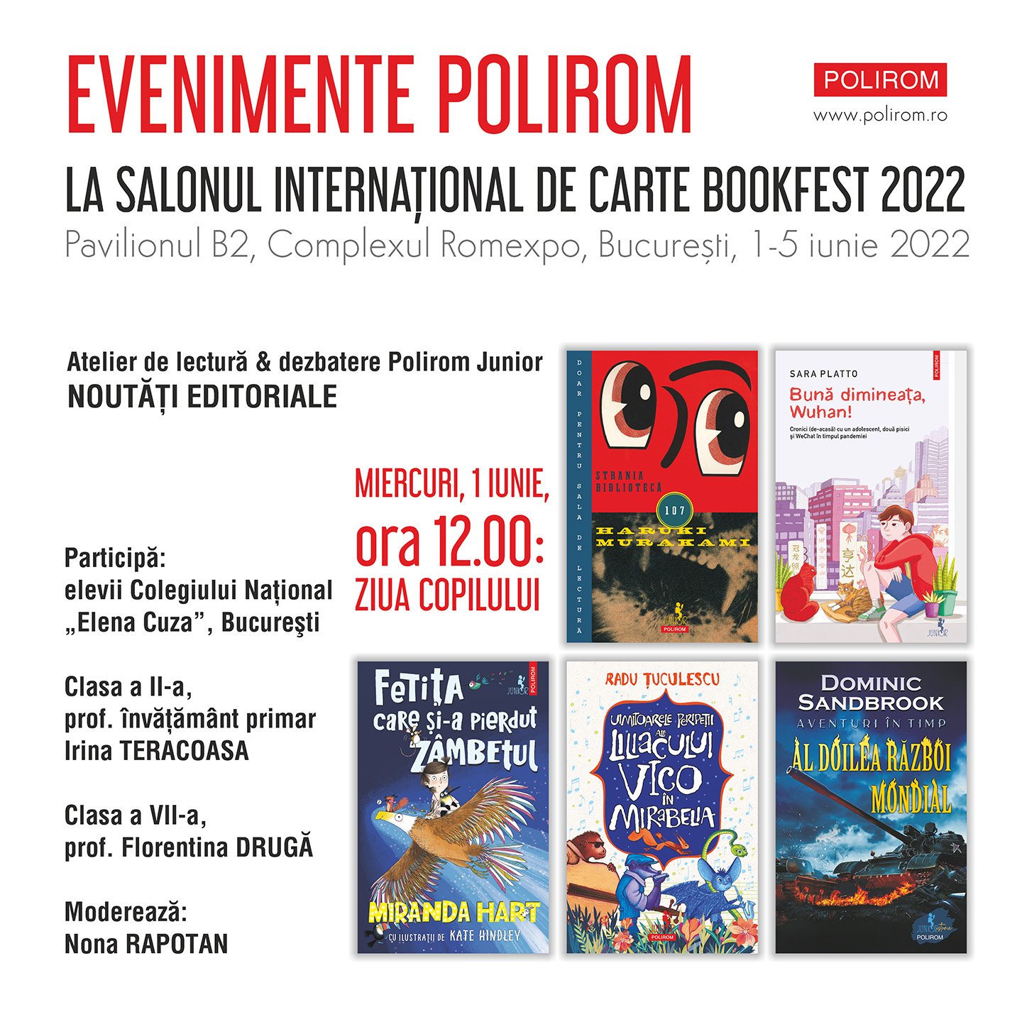  Editura Polirom la Bookfest 2022. Noutăţi, reduceri, evenimente