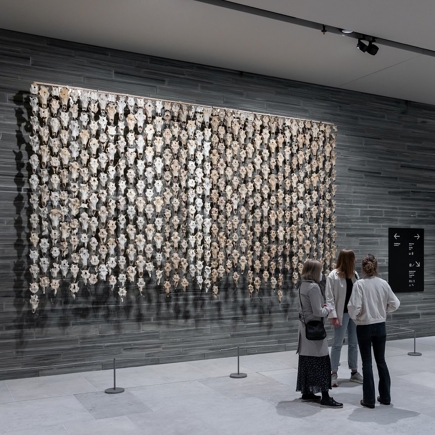  Noul Muzeu Naţional al Norvegiei a fost deschis cu o imensă tapiserie cu 400 de cranii de ren