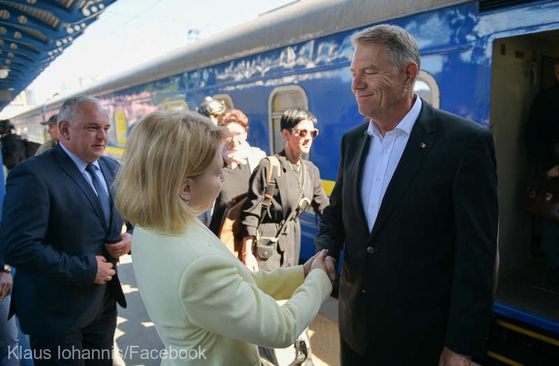  Preşedintele Klaus Iohannis a ajuns în gara din Kiev