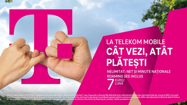  La Telekom Mobile, CAT VEZI, ATAT PLATESTI,  cu o singura conditie: NELIMITAT se referă doar la beneficii, nu şi la preţ (P)
