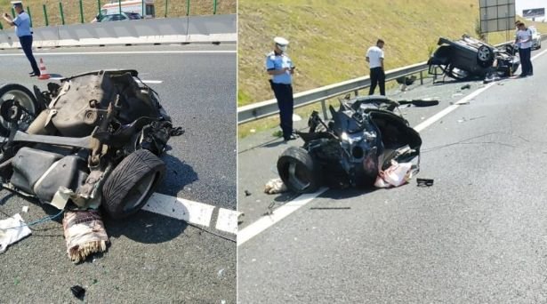  Accident pe Autostrada Soarelui: Un șofer a zburat peste parapet și a lovit, în cădere, alte 2 mașini de pe sensul opus