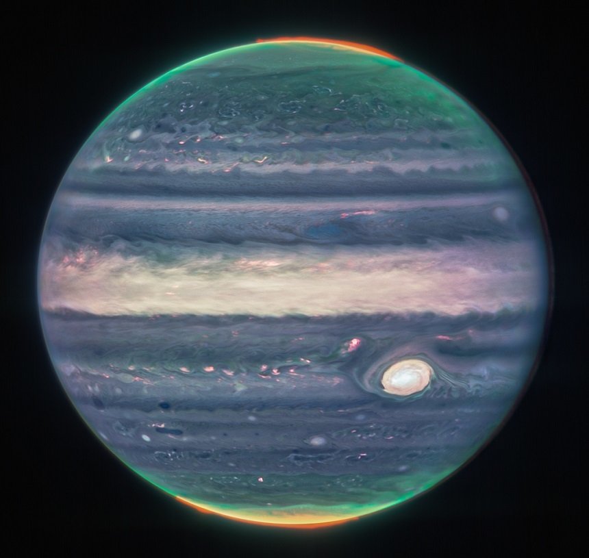  NASA a lansat noi imagini impresionante ale lui Jupiter cu ajutorul telescopului James Webb