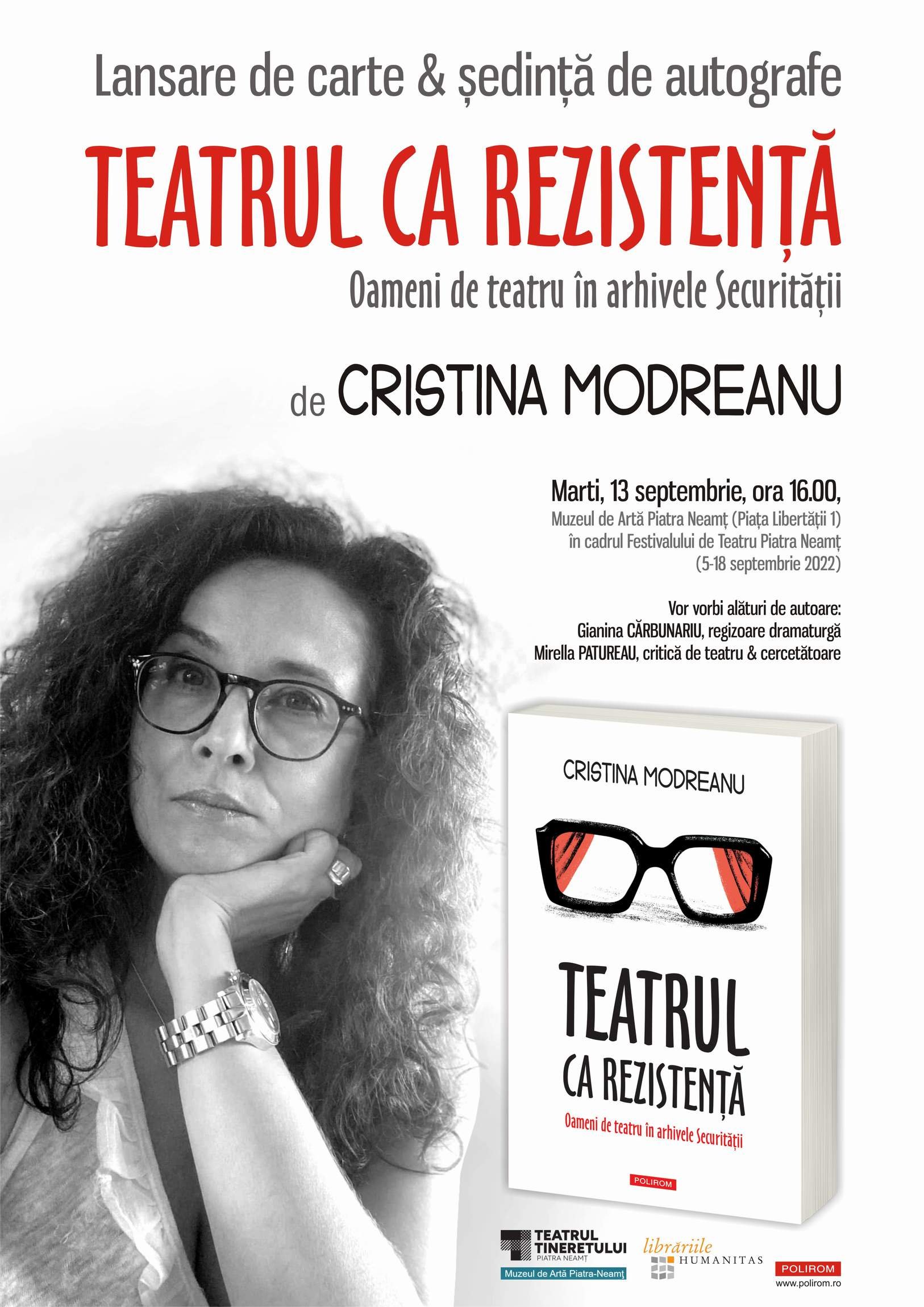  Teatrul văzut prin lentila Securității: Lansare de carte la Festivalul de Teatru Piatra Neamț