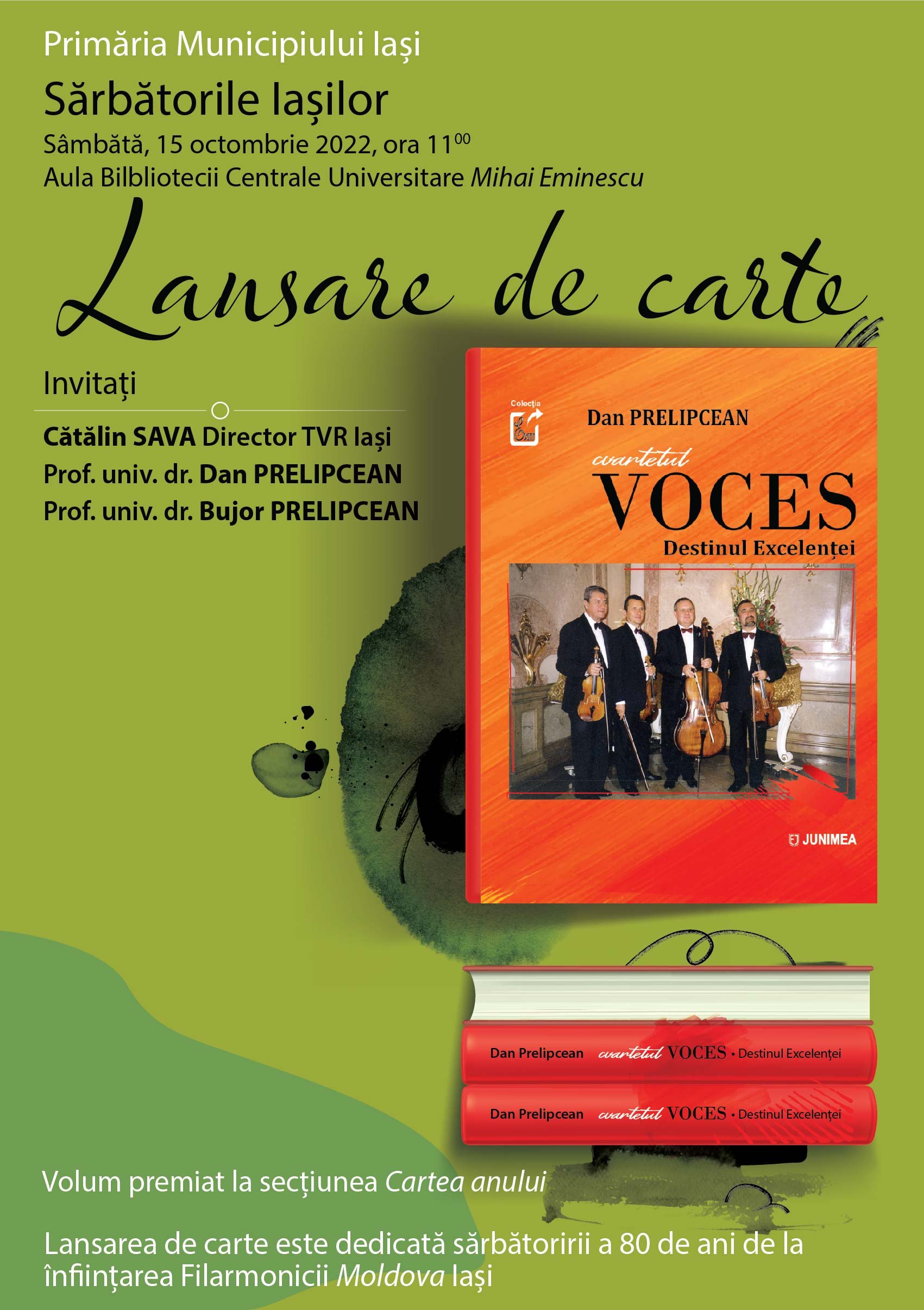  Lansare de carte – „Cvartetul VOCES * Destinul Excelenței” de Dan PRELIPCEAN (P)