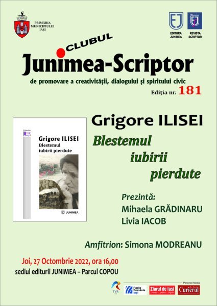  Lansare de carte: Grigore Ilisei, la 50 de ani de la debutul său literar