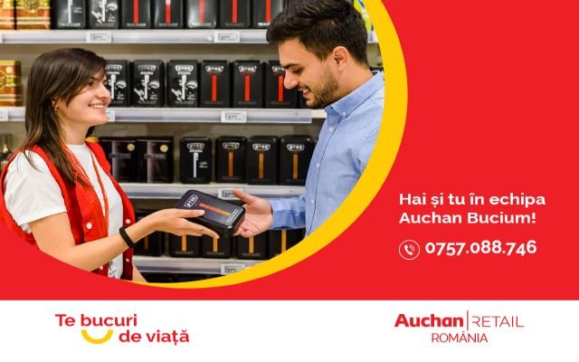  Auchan angajează în orașul tău! Vino în echipa Auchan Bucium și află cum e să-ți placă să mergi la lucru în fiecare zi  (P)