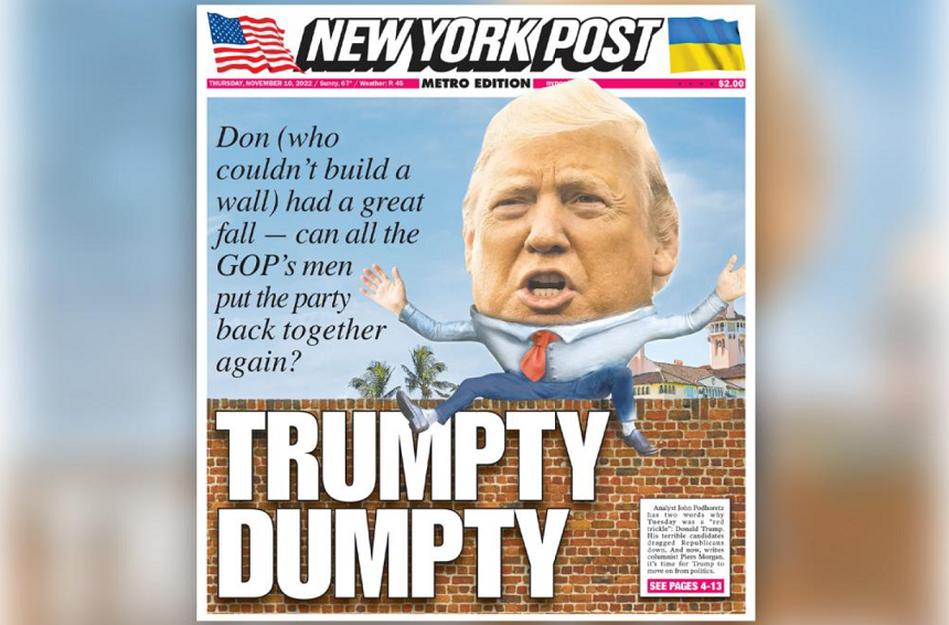  Ziarul preferat al lui Trump îşi bate joc de republican: „Trumpty Dumpty”