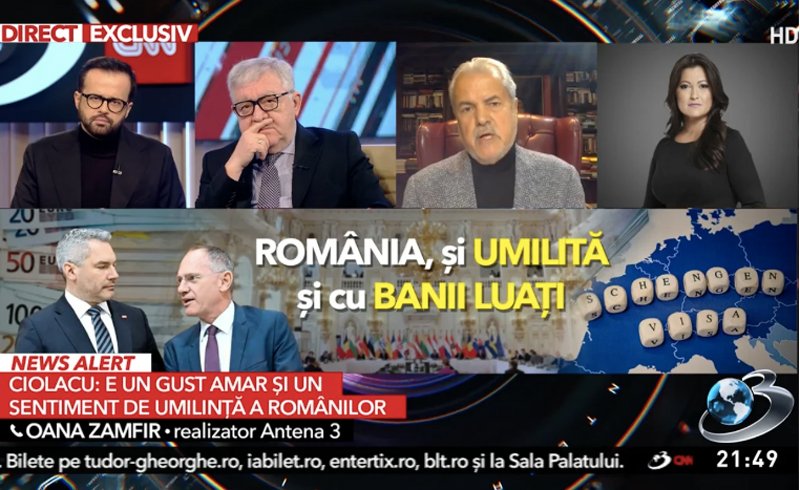  Antena 3 a turnătorului „Felix” vrea ruperea de UE după eșecul Schengen: fostul pușcăriaș Adrian Năstase cere ieșirea României de pe „pilot automat Bruxelles sau Statele Unite”