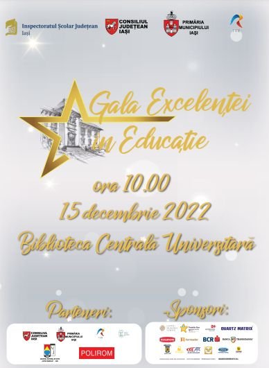  Gala Excelenţei în Educaţie are loc astăzi în Aula BCU