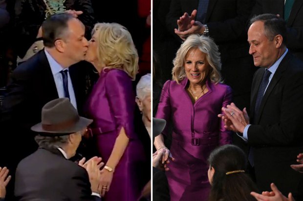  VIDEO Sărut bizar în SUA: Jill Biden l-a sărutat pe buze pe soțul vicepreședintei Kamala Harris