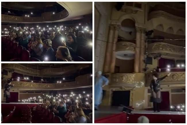  VIDEO Spectacol de teatru  jucat la lumina telefoanelor spectatorilor. Pană de curent masivă în Timișoara