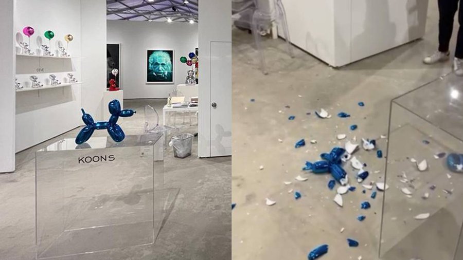  VIDEO O sculptură a celebrului artist Jeff Koons, spartă din greșeală la un târg de artă din Miami