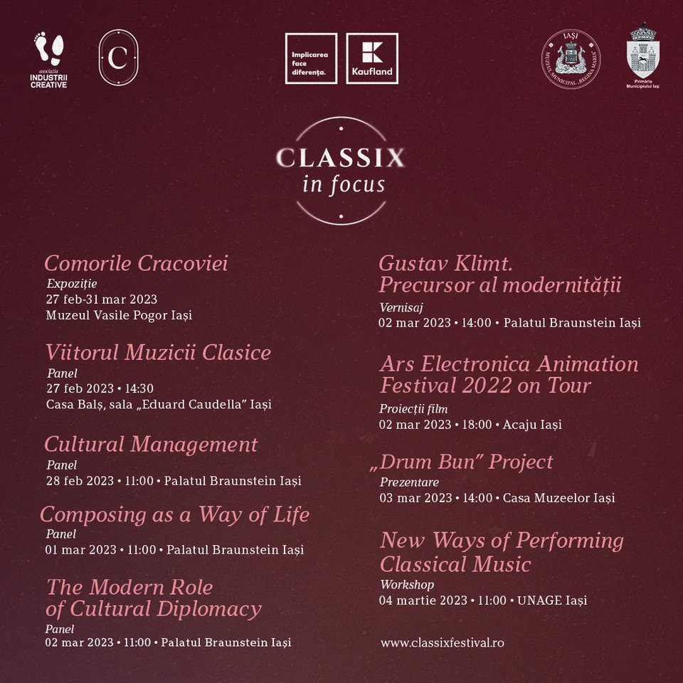  Pe 26 februarie debutează Classix Festival 2023 – Programul Classix în Focus