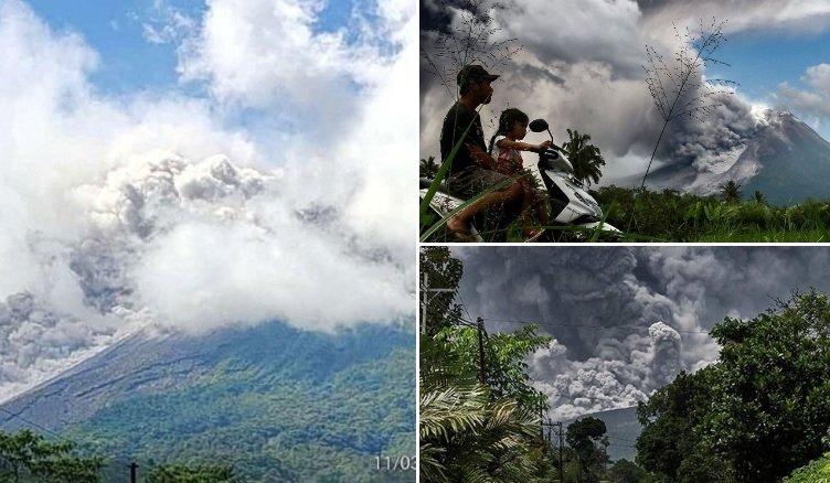  Sate acoperite de cenuşă după erupţia vulcanului Merapi din Indonezia