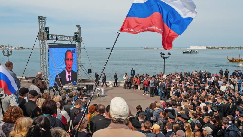  Putin a mers în Crimeea ca să sărbătorească 9 ani de când a furat teritoriul ucrainenilor