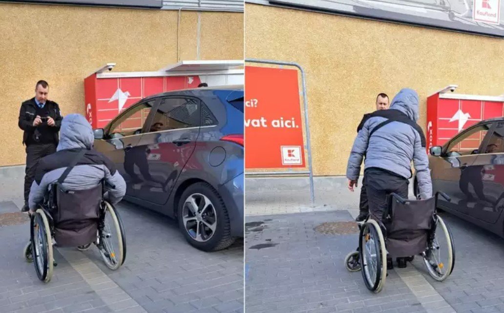  Minune! Un poliţist a reuşit să vindece un bărbat în scaun cu rotile doar cât a scos carnetul de amenzi