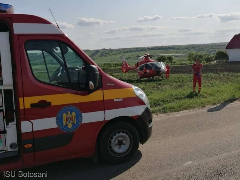  Bărbat rănit într-un accident din Botoşani, adus cu elicopterul la Iaşi
