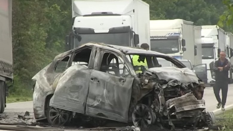  VIDEO Doi români au murit carbonizați în Bulgaria, după ce mașina lor a lovit frontal un TIR românesc în urma unei depășiri interzise