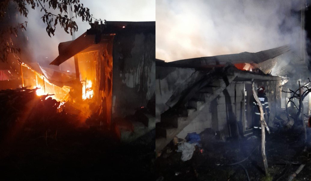  VIDEO: O locuinţă din Moşna a fost făcută scrum noaptea trecută. Un defect la circuitele electrice a provocat incendiul