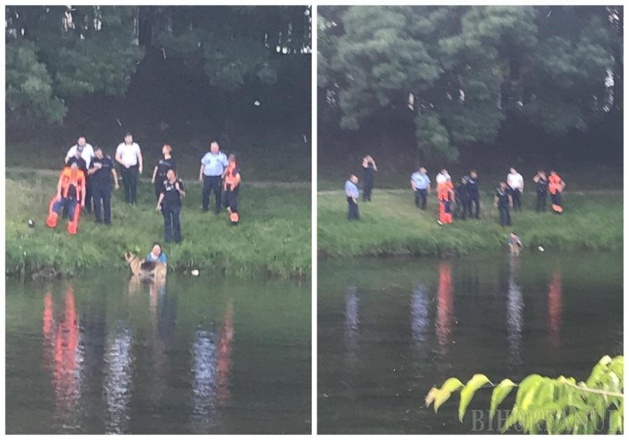  Polițist mușcat de câinele femeii pe care o scotea din apă