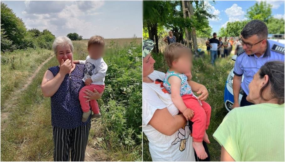  O fetiţă de doi ani, dispărută de acasă, găsită teafără într-un lan de grâu după o oră de căutări