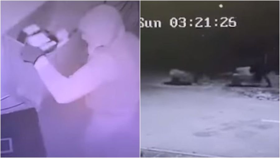  VIDEO La furat cu roaba. Trei hoți au fost filmați în timp ce luau toate țigările dintr-un bar