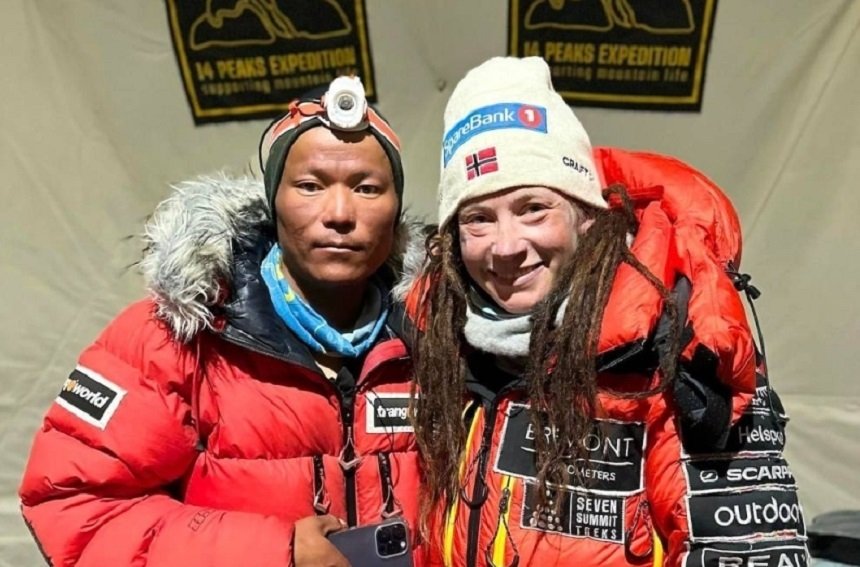  O norvegiană şi un şerpaş nepalez au devenit cei mai rapizi oameni din lume care au escaladat cele mai înalte 14 vârfuri