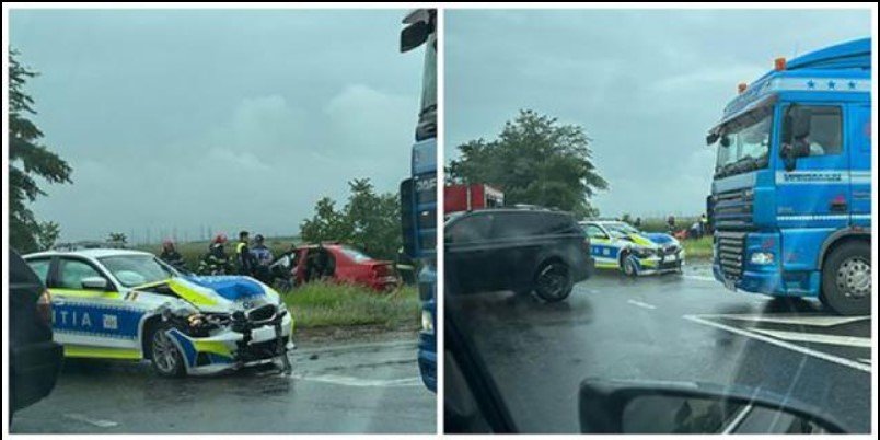  BMW nou care trebuia să ajungă la IPJ Suceava, implicat într-un accident grav pe şoseaua morţii, la Adjud