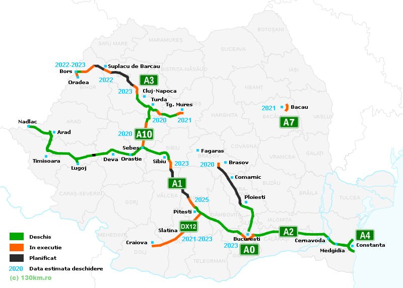  România atinge 1000 de kilometri de autostradă. Dintre aceştia, doar 16 km în Moldova