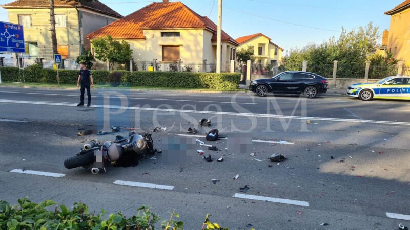  FOTO Motociclist cu un rucsac plin de droguri, posibil cărăuș,  mort după un accident la Satu Mare