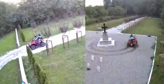  VIDEO Curse cu ATV-ul prin cimitirul Botoșani. Poliția îi caută pe teribiliști