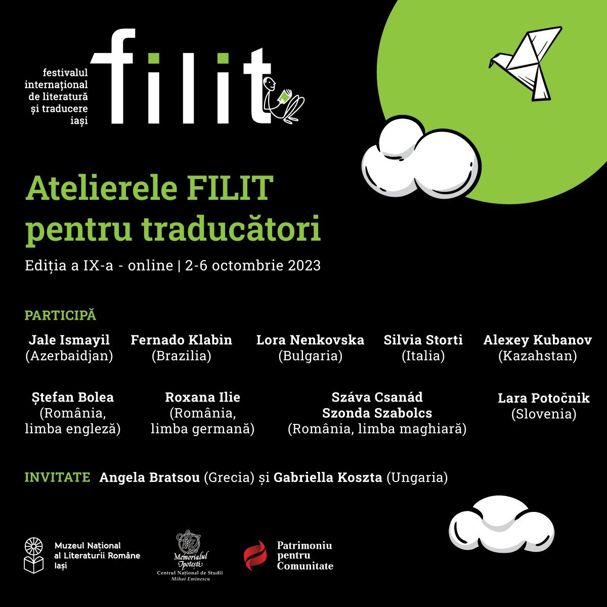  Atelierele FILIT pentru traducători – participanți din nouă țări  la cea de-a IX-a ediție