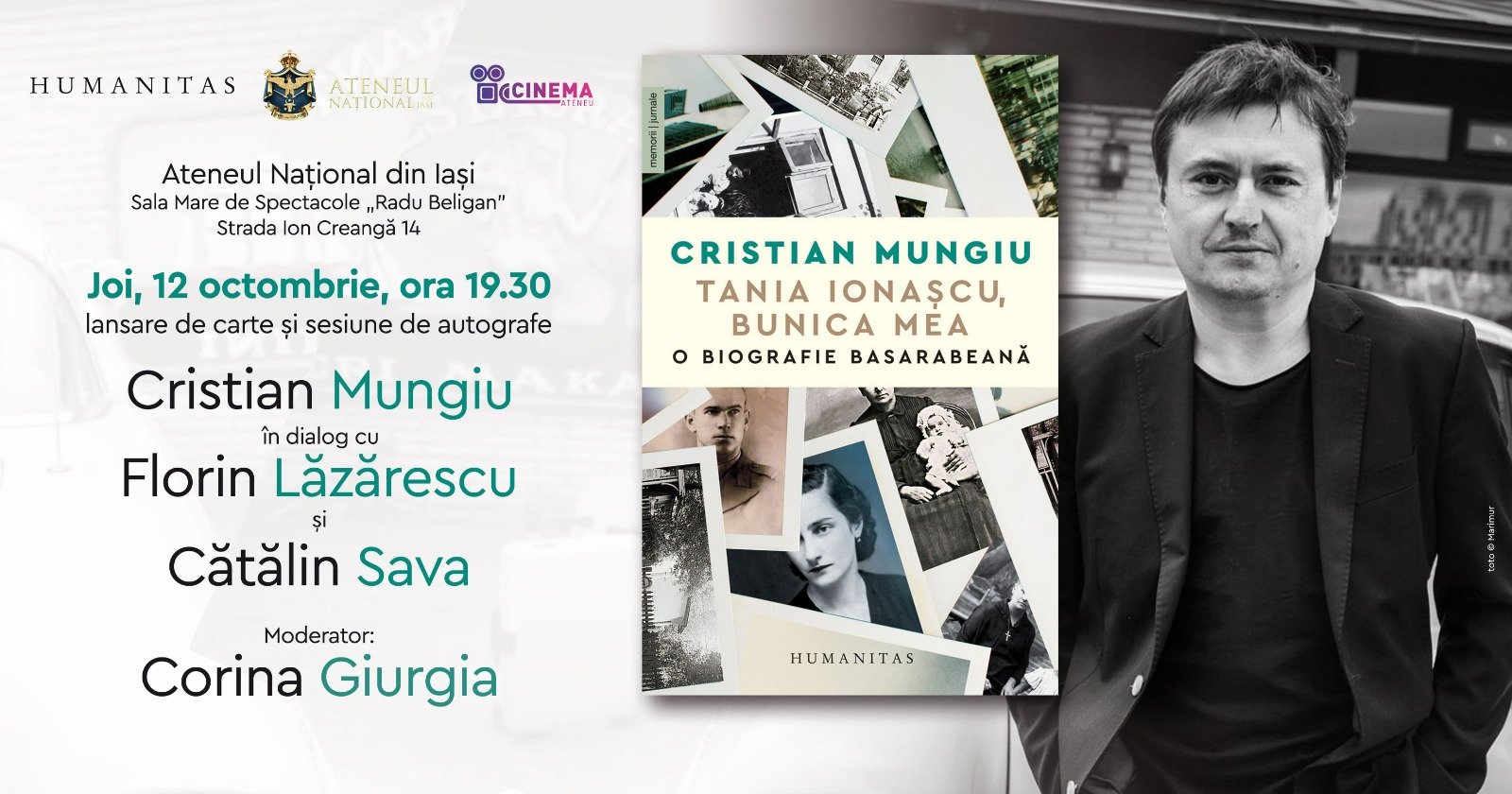  Cristian Mungiu, sărbătorit mâine public în Tătăraşi. Vizionare de film, lansarea cărţii lui de memorii, discuţii