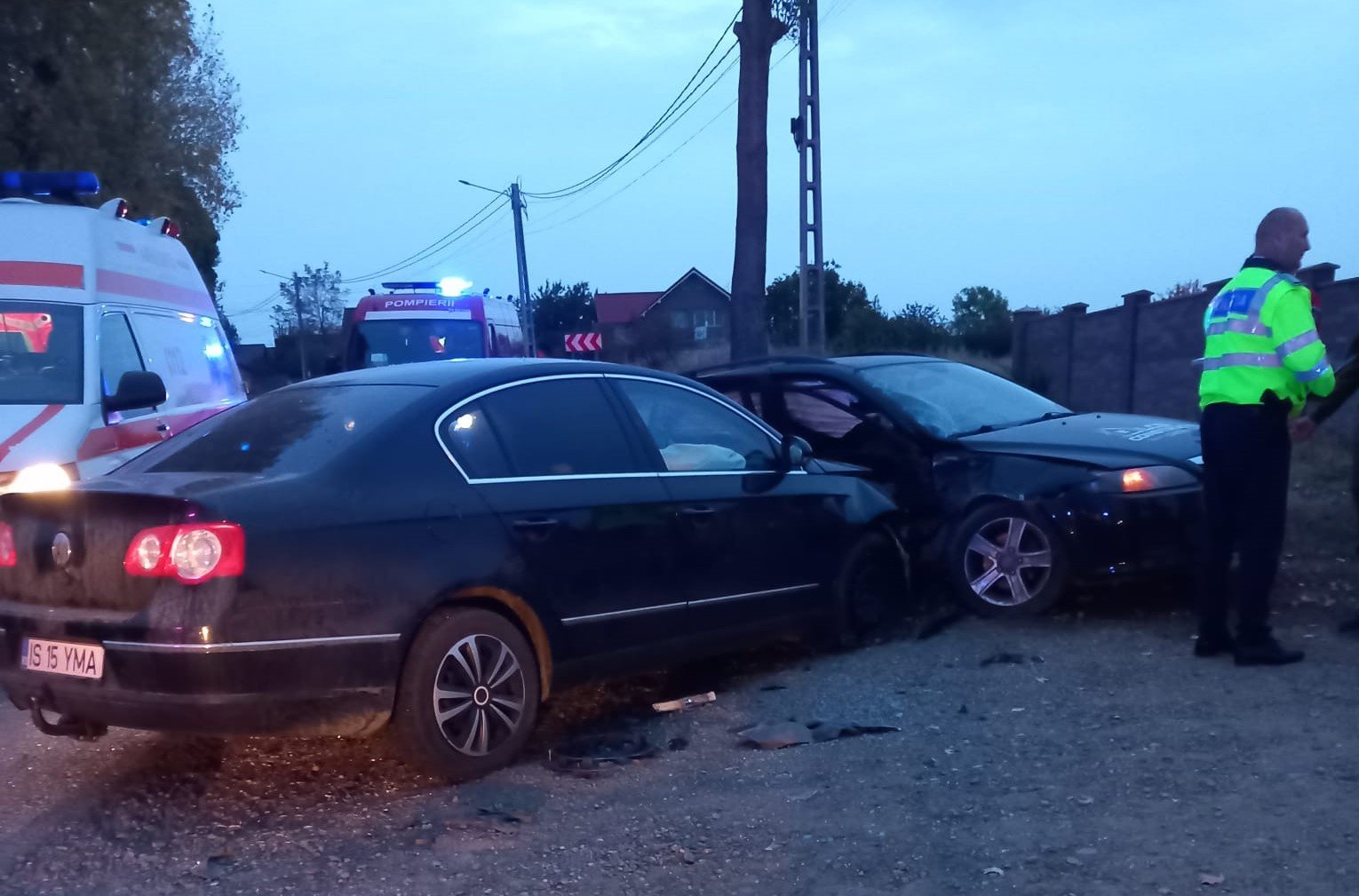  Accident cu trei victime la Vorovești după ce s-au ciocnit două autoturisme