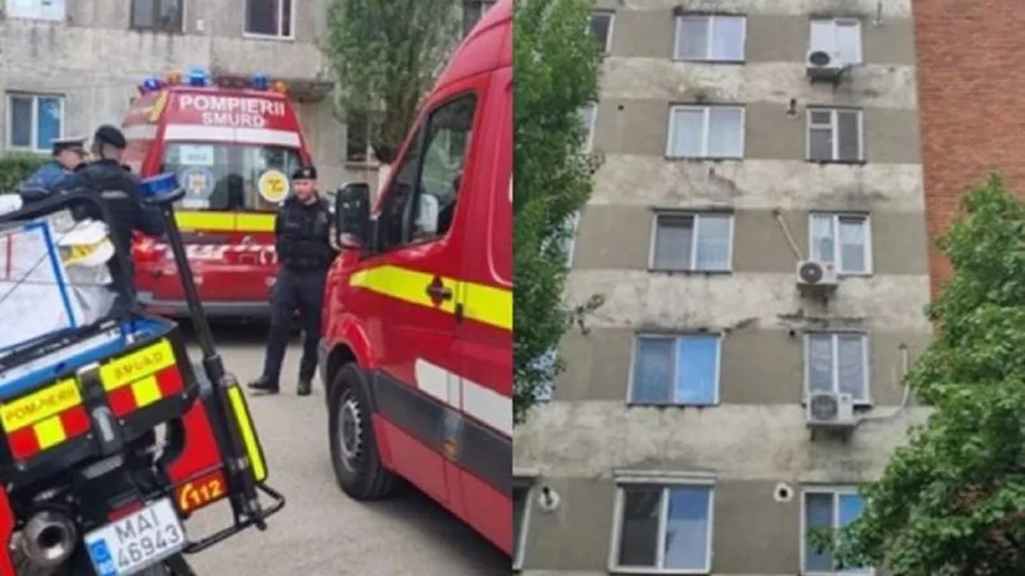  Femeie de 52 de ani căzută de la etajul al doilea al unui bloc